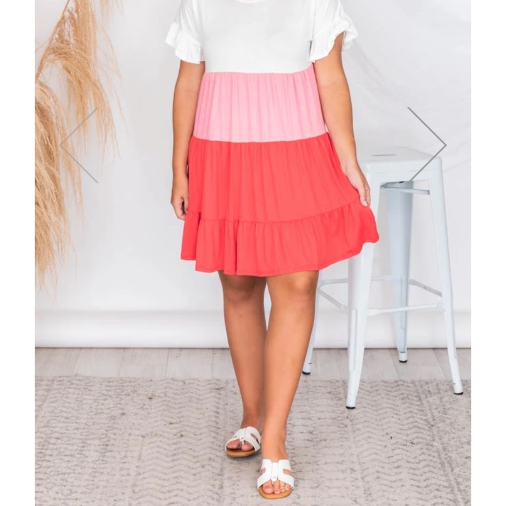 Pink Lily Pink Color-block Dress Size XL NWOT